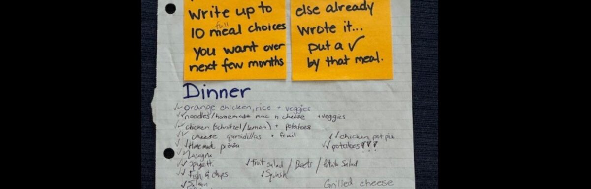 Dinner Brainstorm List: Combat Mealtime Madness (Part 1)